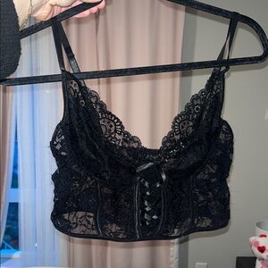 Chic Black Lace Corset Bralette